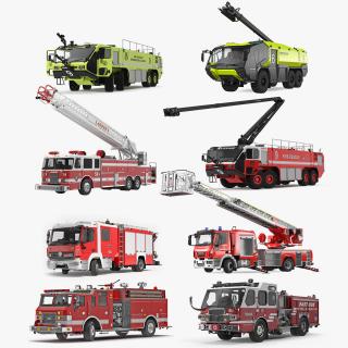 3D Rigged Fire Trucks Collection 7