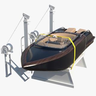 3D Boat Crane Lifting Motorboat model