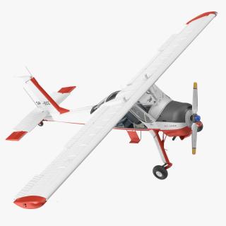 3D Utility Airplane PZL 104 Wilga White Rigged model