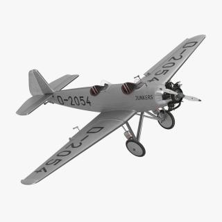 3D model A-50 Junior Junkers Airplane Rigged