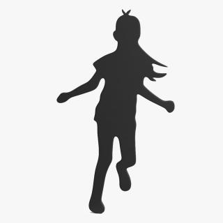 3D Child Girl Silhouette 2 model