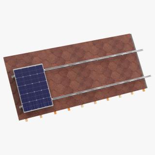 3D Soft Tile with Solar Panel 2 model