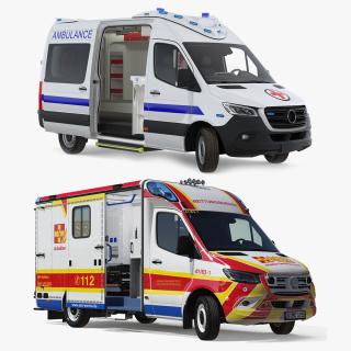 3D Ambulances Collection