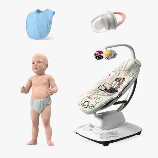 Baby Boy with Child Accessories Collection 3 3D model