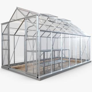 Garden Greenhouse with Rack 3D