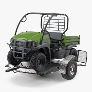 ATV Trailer with 4x4 Quadrocycle 3D