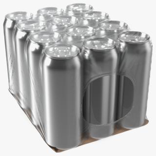 Aluminium Can 500ml 12pcs Transparent Pack 3D