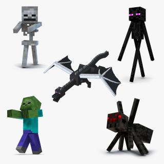 3D model Minecraft Characters Rigged Collection 3