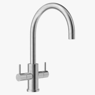 Monobloc Dual Lever Kitchen Mixer Tap 3D