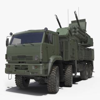 Pantsir S1 SA-22 Greyhound Dirty Rigged 3D model