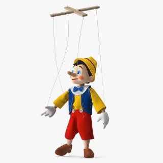 3D Pinnochio Wooden Marionette Figure Rigged