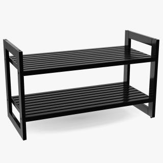 3D model Black Stackable Shoe Rack