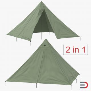 Floorless Camping Tents Collection 3D model