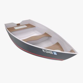 Small Aluminum Fishing Boat 3D