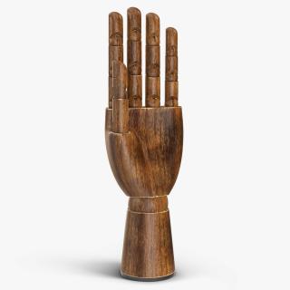 3D Dark Wood Hand Rigged