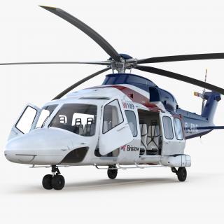 Corporate Transport Helicopter Agusta Westland AW189 Rigged 3D model