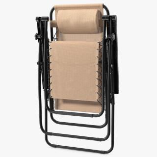 3D model Beige Lounge Chair Folded