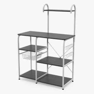 3D Multipurpose Kitchen Bakers Rack Black model