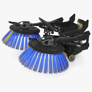 Road Sweeper Brushes Mechanism Rigged 3D