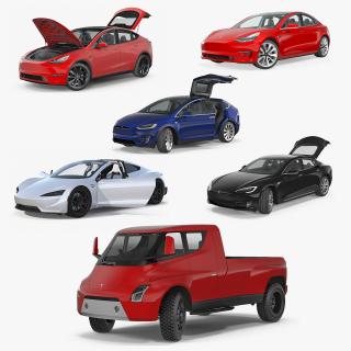 3D model Tesla Rigged Cars 3D Models Collection 5