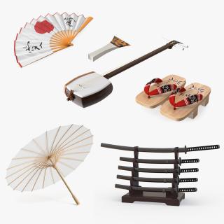 3D model Traditional Japanese Accessories Collection 3