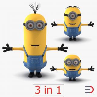 3D Minions Collection model