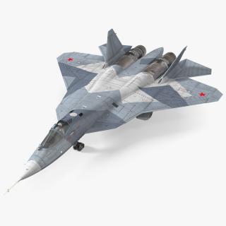 3D Stealth Multirole Fighter SU 57 With a Pilot Rigged