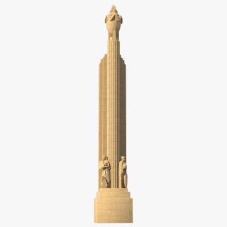 3D Hearst Towers Column with Statues model