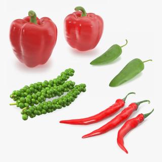 3D Fresh Peppers Collection 3