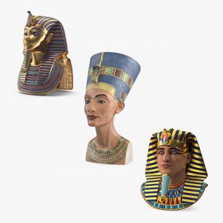 3D Pharaoh Heads Collection 2