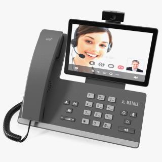 Smart Video IP Phone Matrix Grey Lights On 2 3D model