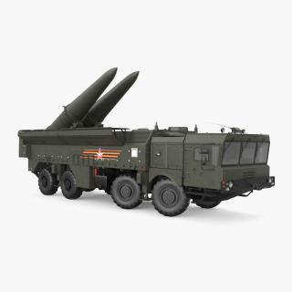 3D model Tactical Missile System Iskander SS-26 Stone Rigged for Cinema 4D