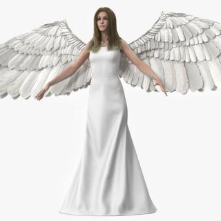 3D Blonde Female Angel T-pose