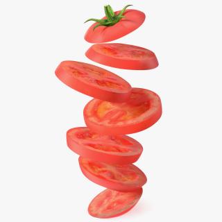 Sliced Tomato in the Air 3D model