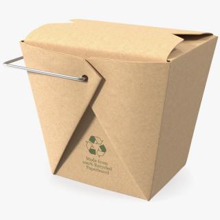 Kraft Paper Take Away Food Container 16 Oz 3D