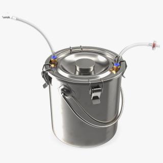 3D model Milking Bucket Stainless Steel