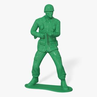 3D Green Toy Soldier with Gun