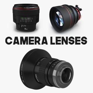 Camera Lenses Collection 3D model