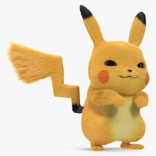 3D Anime Character Pikachu Angry Fur model