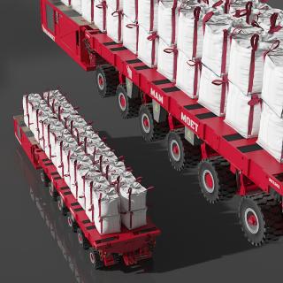 3D Bulk Bags on Mammoet Load Transport Trailer model