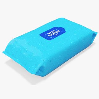 3D model Wet Wipes in a Large Blue Package 2