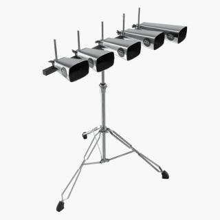 3D model Percussion 5 Cowbell Set With Stand