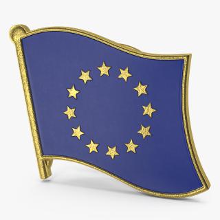 European Union Flag Lapel Pin 3D model