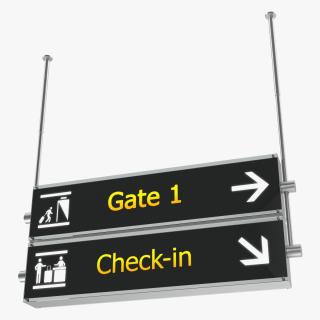 Airport Signs Gate Check 3D model