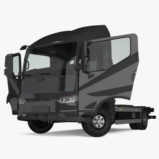 3D Black Truck No Cargo Rigged for Cinema 4D