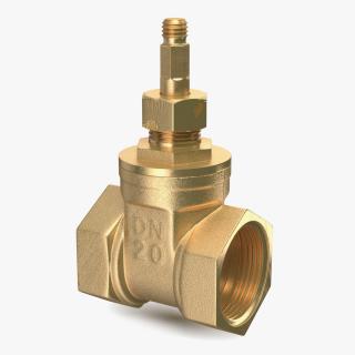 3D Brass Gate Valve