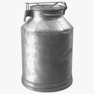 Aluminum Milk Can Empty Old 3D