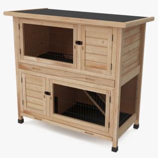 Wooden Rabbit Hutch 3D model