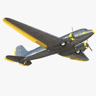 3D Vintage Airliner Rigged model