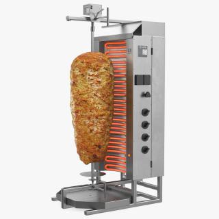 3D Potis Vertical Rotisserie Grill with Doner Kebab model